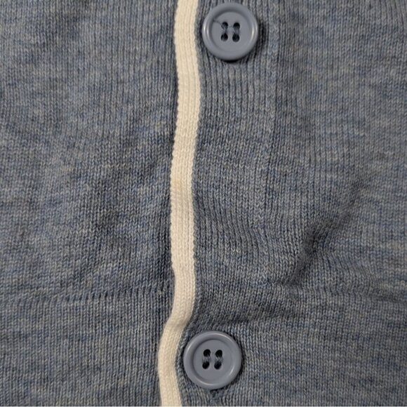 Topman Knit Button Up Shirt Short Sleeve Retro Sweater White Piping Mens Small - Picture 6 of 6